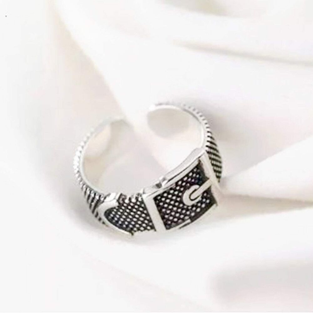 Vintage Sterling Silver .925 Buckle Ring – Handmade Elegance